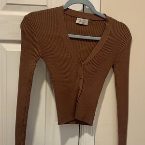 Dress Forum Chocolate Ribbed Cardigan